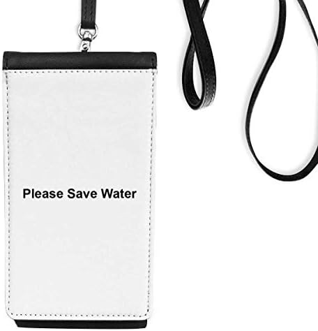Зачувајте вода црн симбол телефонски паричник чанта што виси мобилна торбичка црн џеб