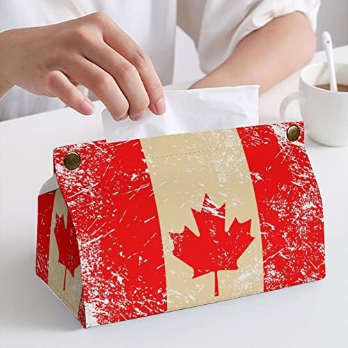 Канада Ретро Знаме Кутија За Ткиво Покритие Стп Држач За Кожна Кутија За Ткиво Правоаголен Организатор На Хартија За Фацијално Ткиво
