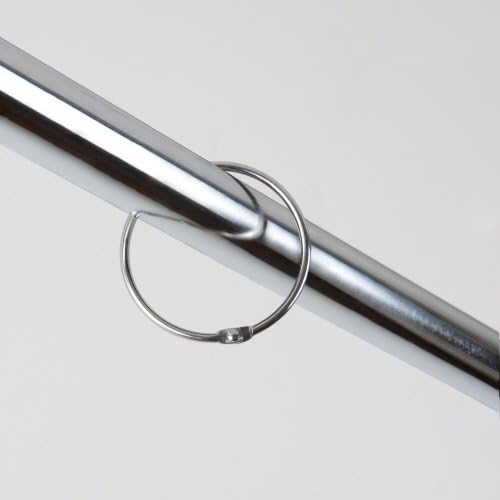 Мејтекс метални кружни прстени за туширање отпорен на 'рѓа, сет од 12, хром