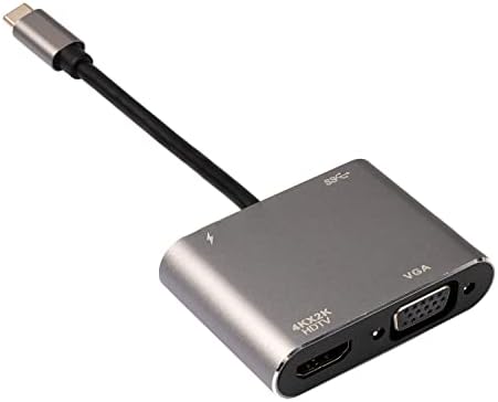 USB Тип-c 4 во 1 Центар ДО PD, 4K HDMI, VGA И USB 3.0 Адаптер, Проекција На Екранот За Поддршка И USB Мултимедијални Датотеки Читање За Канцеларија