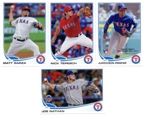 Серија за ажурирање на бејзбол картички за 2013 година, серија за ажурирање на сериите на Texas Rangers MLB - 10 картички: US11 JOAKIM SORIA US47 Matt Garza US67 Kyle McClellan US69 Martin Perez US79 YU Darvish AS121 JASON