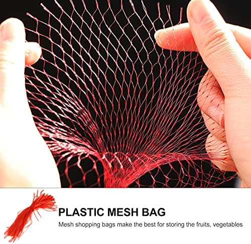 Housoutil Groceries Mesh Bag 100pcs Reusable Mesh Nylon Netting with Style Closures Mesh Market Bag Produce Grocery Toys Fruits