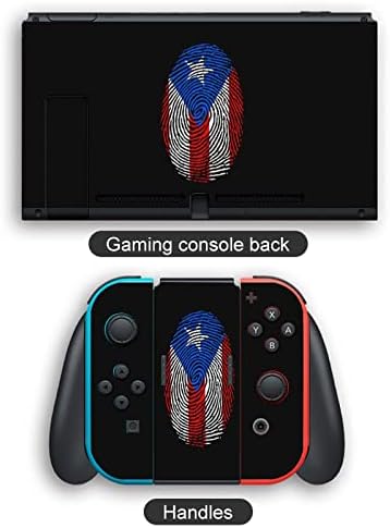 Налепниците за декларации со прсти на знамето Порто Рико ја покриваат заштитната плоча на кожата за Nintendo Switch