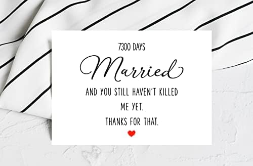 DiandDesignGift 7300 дена оженет картичка - Смешна 20 -годишна картичка за годишнина од свадбата - 20 -годишнината картичка маж