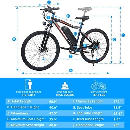 Електричен велосипед на Wheelspeed 27,5 , 500W мотор Електричен велосипед, опсег од 56 милји и електричен планински велосипед од 20 км