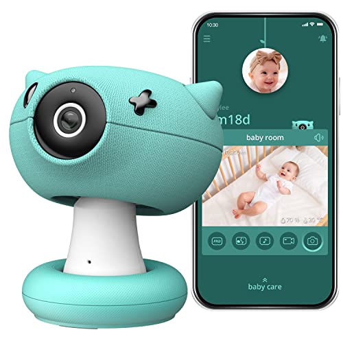 Pixsee Паметни Видео Бебе Монитор, Целосна HD Камера И Аудио Со Ноќно Гледање, Откривање На Плач, Температура &засилувач; Сензори За Влажност и 2 Начин Разговор, Шифриран