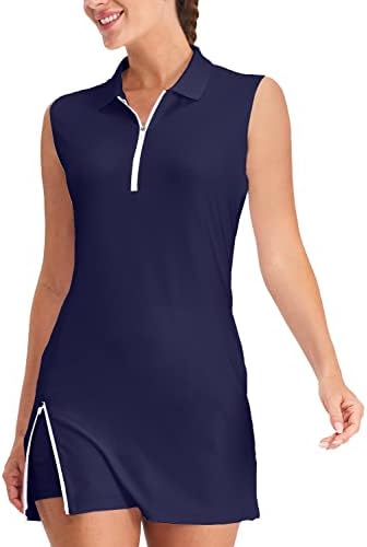 Тениски фустани на Хиверлеј за жени со 2 џебови изградени во шорцеви upf 50+ фустан за голф атлетски фустани