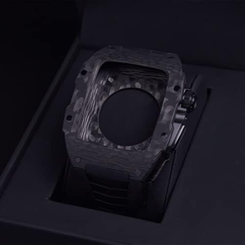 Czke Јаглеродни Влакна Случај Спортски Стил Мод Комплет за Apple Watch 7 45mm Лесен Ремен за IWatch 6 SE 5 4 Серија 44mm DIY Додатоци