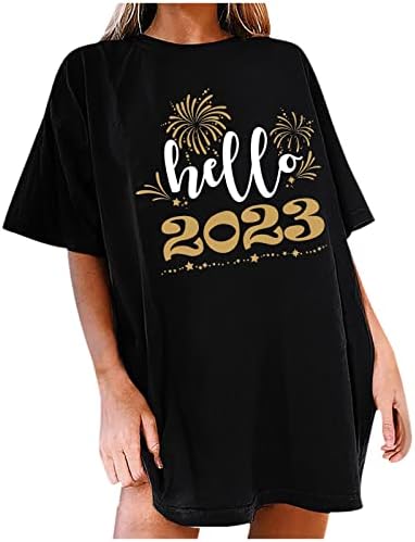 Есен лето на врвот дами краток ракав 2023 облека модна екипаж врат графичка обична кошула за блуза за дама 8ч 8ч
