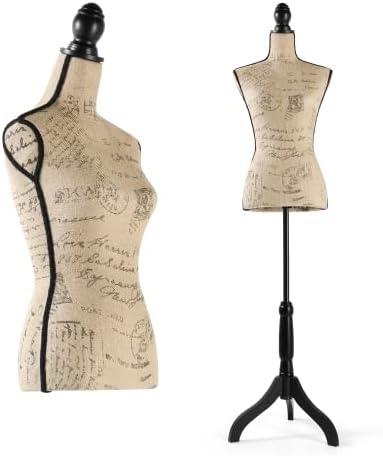 Хомбур манекенска форма на фустанот на торзото, прилагодлива 52-67 инчи маникин, женско манекен тело со дрвен статив база за шиење