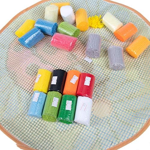 Lubot 17 x 17 пингвински приклучок за куки за килим за изработка на килими DIY занаетчиски предиво за деца или возрасни со печатена шема на платно