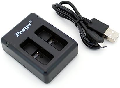 USB полнач со двојна канал Progo компатибилен за GoPro Hero5 Hero5 Black и компатибилен за GoPro AHDBT-501, AABAT-001, 601-10197-000 Батерија