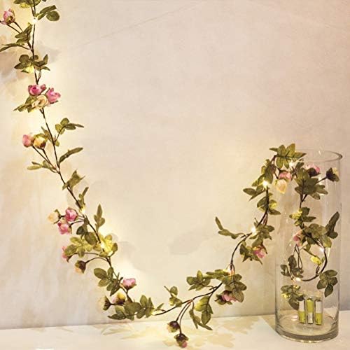 Amosfun 2.2m Исклучителна роза цветна жица симулативна ратан декоративни самовили за свадбени забави за партиски материјали