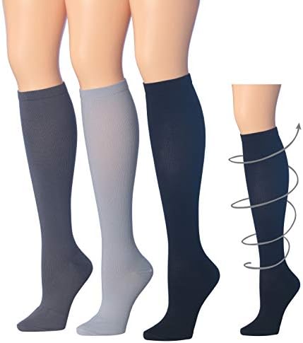 Чорапи за компресија на Ронокс за мажи и жени шарени моделирани колени високи чорапи 3-парчиња