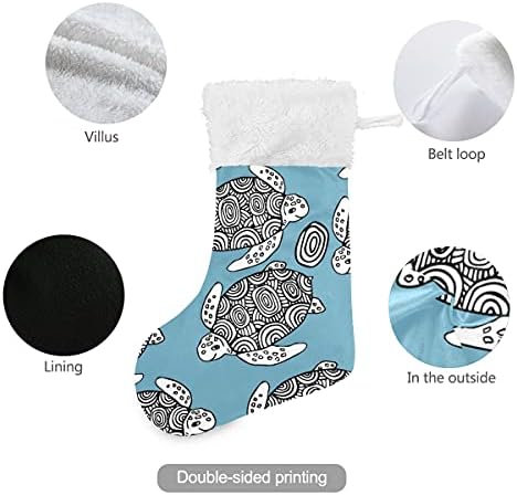 Божиќни чорапи на Алаза, 18 инчи ласкави со големи црно -бели желки за сликање и кадифен крзно чорапи со крзно, за украси за семејни празници Божиќни