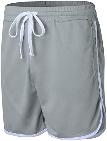 Машки летен спорт спорт бел бар шорцеви влечејќи цврсти џебни шорцеви четвртина панталони на отворено облека