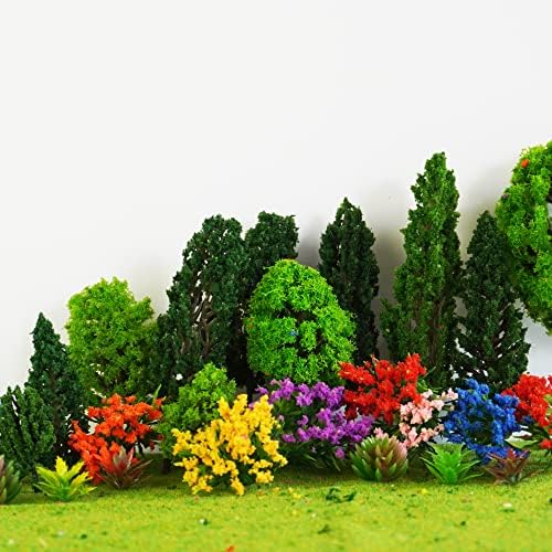 50 Парчиња Модел Дрвја 1,1-5,5 инчен Мешан Диорама Модел Дрво Цветна Трева Архитектура Мини Лажни Дрвја Растенија ЗА Сам Занаети, Градежен