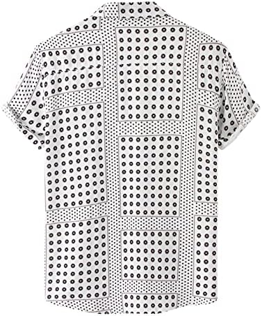 XXBR гроздобер кошули за мажи шарени кратки ракави хавајски кошула лето копче маичка лапел плажа врвови за одмор на плажа