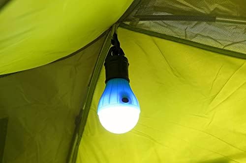 Е-трендови Компактен LED LANTENTER TAND CAMP BULK за кампување за пешачење риболов, светла за итни случаи, преносна ламба за напојување на батерии, 2 брои, црна, батерии што не се