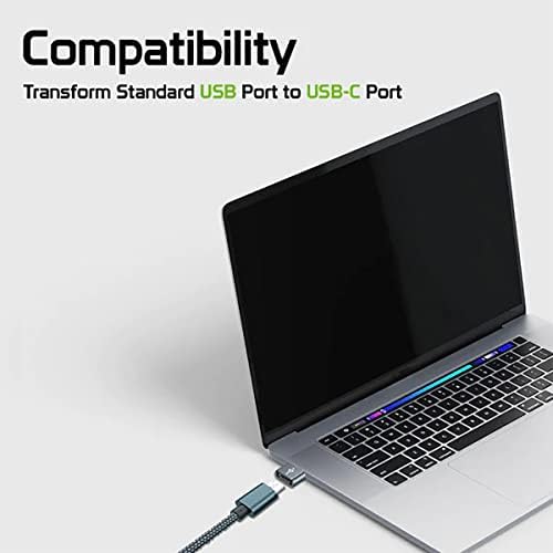 USB-C женски до USB машки брз адаптер компатибилен со вашиот Samsung Galaxy A9 за полнач, синхронизација, OTG уреди како тастатура, глушец,