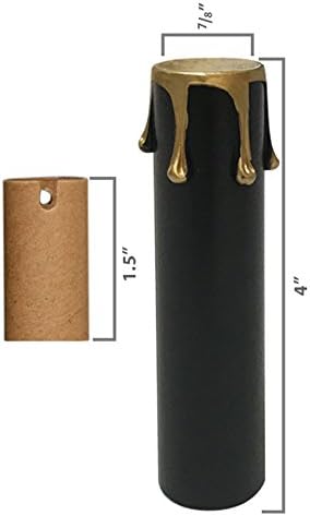 Royal Designs, Inc SCP-5005-4BKGL-10 Royal Designs 4 инчи со ракави за капење на ракави за капење на лустери со хартиена изолација, црно злато,