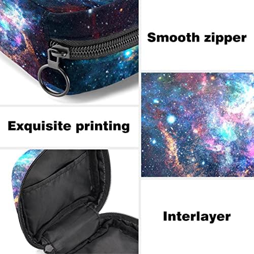 Санитарна торба за складирање на салфетки, торба за период, торба за тампон, торба за шминка, шарена шема на универзумот на Млечен Галакси