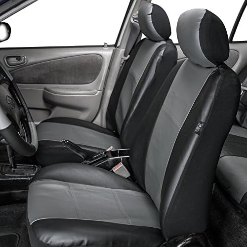 FH Group PU Leather Full Set Set Seat Covers со подарок - Поставете го повеќето автомобили, камион, SUV или ван PU001115