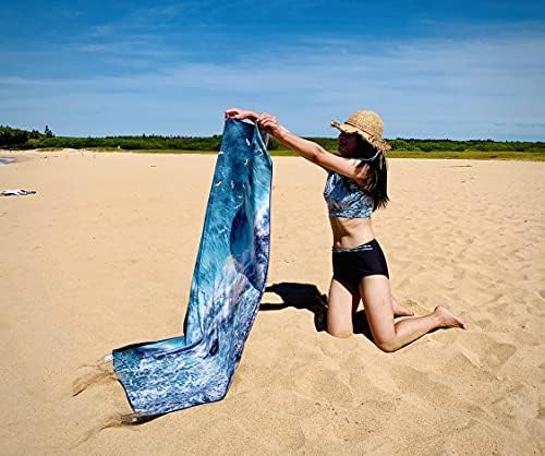 4Monster Microfiber Beach Pray Prain Брзо суво, супер абсорбента лесна патувачка крпа за пливачи, пешкир за кампување без песок,