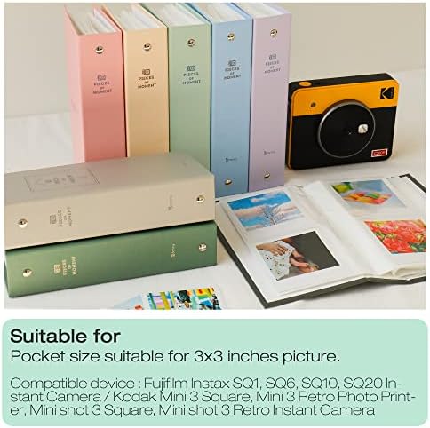 B Fancy Polaroid Square Mini Album 96 Picture Pocket Book SQ1 Sq6 Sq10 SQ20 SP-3 Fujifilm Instax Film Album Pink