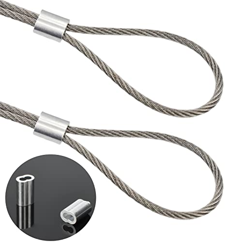 Accencyc 200pcs алуминиумски прицврстувачки ракав на јамка 3/32 / 2.5 mm кабелски жица жица со јаже ракави ракави на ракав