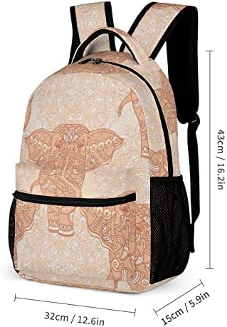Обичен ранец на слонови шема дневно торба за патувања ранец со голем капацитет за книги со голем капацитет