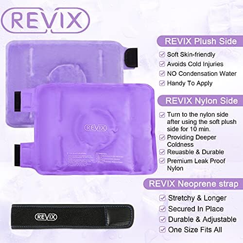 Revix XL колено мраз завитка околу цели пакувања со мраз на коленото и коленото за повреди за еднократно гел