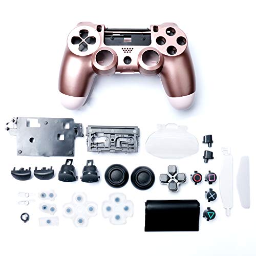 Контролор за контролор на пластични игри Huayuwa со копчиња за замена поставено за PlayStation 4 Slim 4.0 JDM-040, Rose Gold