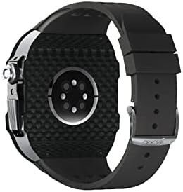 Аемал гума за часовници за часовници од јаглеродни влакна ， за Apple Watch SE/4/5/6/7/8 додатоци за комплет за мод ， замена на силициум