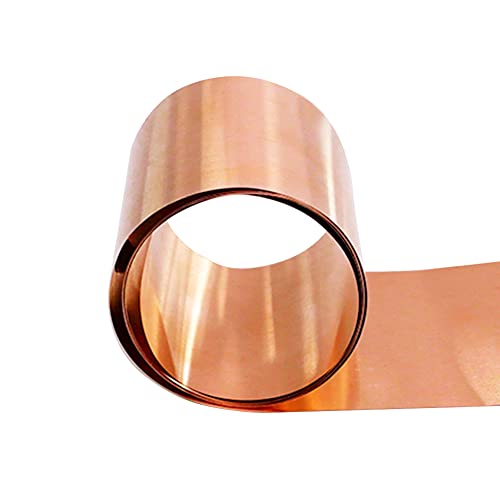 Ququyi бакарна метална фолија ролна 0.008 × 2 × 3,28ft бакарен лист бакар лента