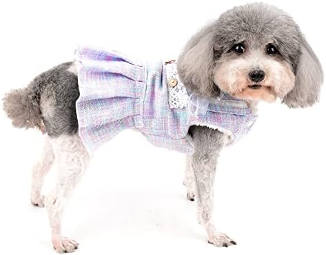 Ренфи милениче зимска принцеза фустан за мали кучиња девојки девојки bowknot палто со Д-прстен руно обложени мачки кученца облека мека густа топла кошула, виолетова, xl