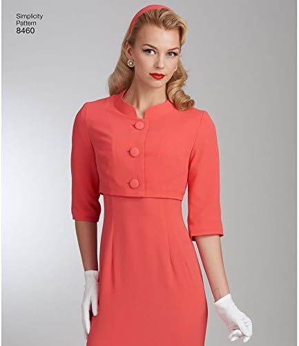 Едноставност Гроздобер US8460RS 1950-ти Гроздобер моден моден фустан и појавување на модели за шиење на јакна, големини 14-22