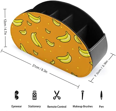 Модел на банана со портокалова кутија за складирање на далечински управувач, мултифункционална PU кожа ТВ далечинска држач за организатор