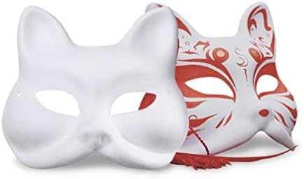 STOBOK White Decor Kids Outfits 10Pcs DIY White Masks Props, DIY Hand Painted Blank Masks DIY Unpainted Cat Face Half Party Masks Costume
