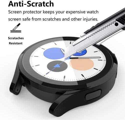 [2 пакет] RESTOO за Samsung Galaxy Watch 4 Case Pcreater Case 40мм додатоци, мек TPU полн околу заштитниот капа на браник за жени мажи за Galaxy Watch 4-40mm, црно+злато