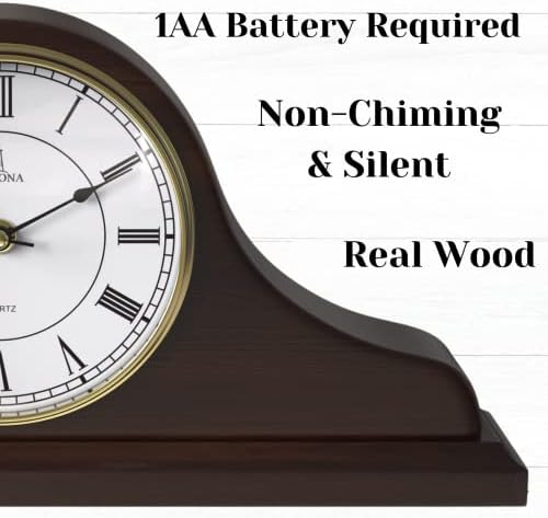 Управувана Батерија Со часовник со камин-Дрвен Часовник За Мантија За Декор Во Дневната Соба Над Камин, Канцеларија, Полица &засилувач;