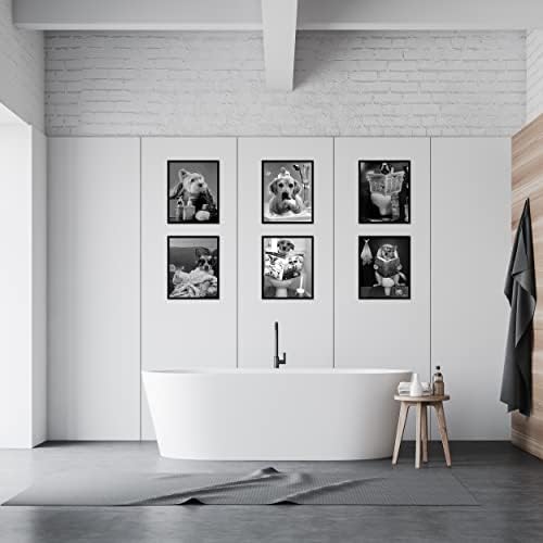 Јаодајао бања wallидни уметности отпечатоци сет од 6 глам сјајно ткиво бања уметнички дела wallидови црно -бело платно плака