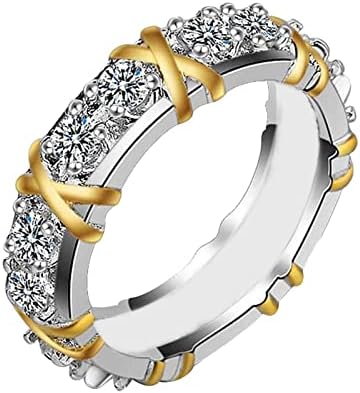 2023 Нов накит прстен дами Елегантен двојка подарок циркон пенливи годишнината на додатоци прстени со големина 11