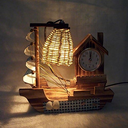 Едриличарски чамец дрвена маса за маса со часовници креативно романтично украсување украси украси занаети за занаети