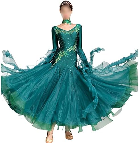 Ccbuy костуми во сала за танцување фустан за жени фустани Стандардна облека за танцување со долг ракав