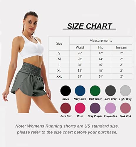 Silkworld Women's 2 in 1 Running Shitts Shigh Weasted Brast Shout Shartout Shurts за атлетска салата јога со џебови со патенти