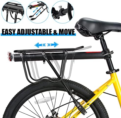 Задна решетка за велосипеди XIWUEI - 110 bs оптоварувања со велосипедски решетки со брзо ослободување, алуминиумски легура за заден дел