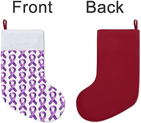 Виолетова свесност лента Божиќ, виси чорапи за порибување за Божиќно дрво за одмор дома