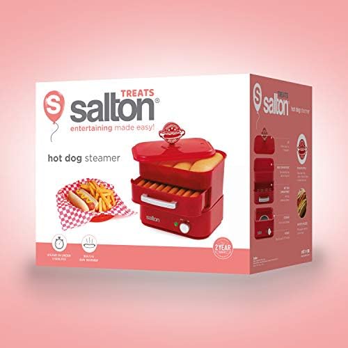 Salton HD1905 пароброд за храна со топла кучиња, транспарентен, црвен