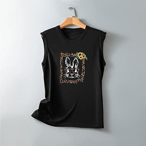 Графички резервоар за смешни зајаче, врвови летни ракави за одмор, обичен маица моден елек маички маички